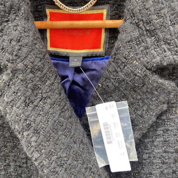 J. Crew Lady Jacket in Italian Lurex Tweed Double-Breasted Peacoat Womens Size S - Picture 5 of 13